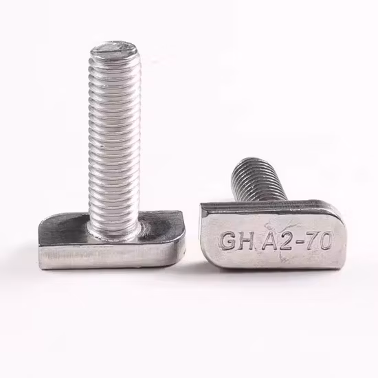Custom T-Bolt Supplier M3 M4 M8 Stainless Steel Rhombus Rectangular Square Head T Shape T Bolt Screw M6
