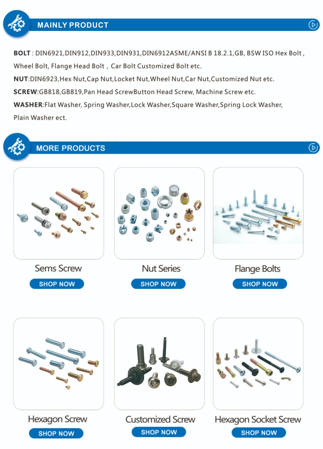 Customized Carbon Steel Hex Nut DIN6923 Hex Screw Square Nut with Stamp