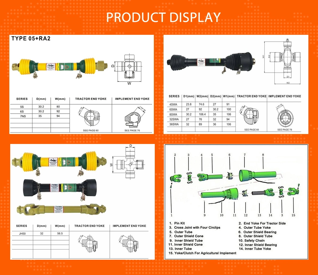 Agricultural Pto Shaft with Push Pin for Agriculture Machinery